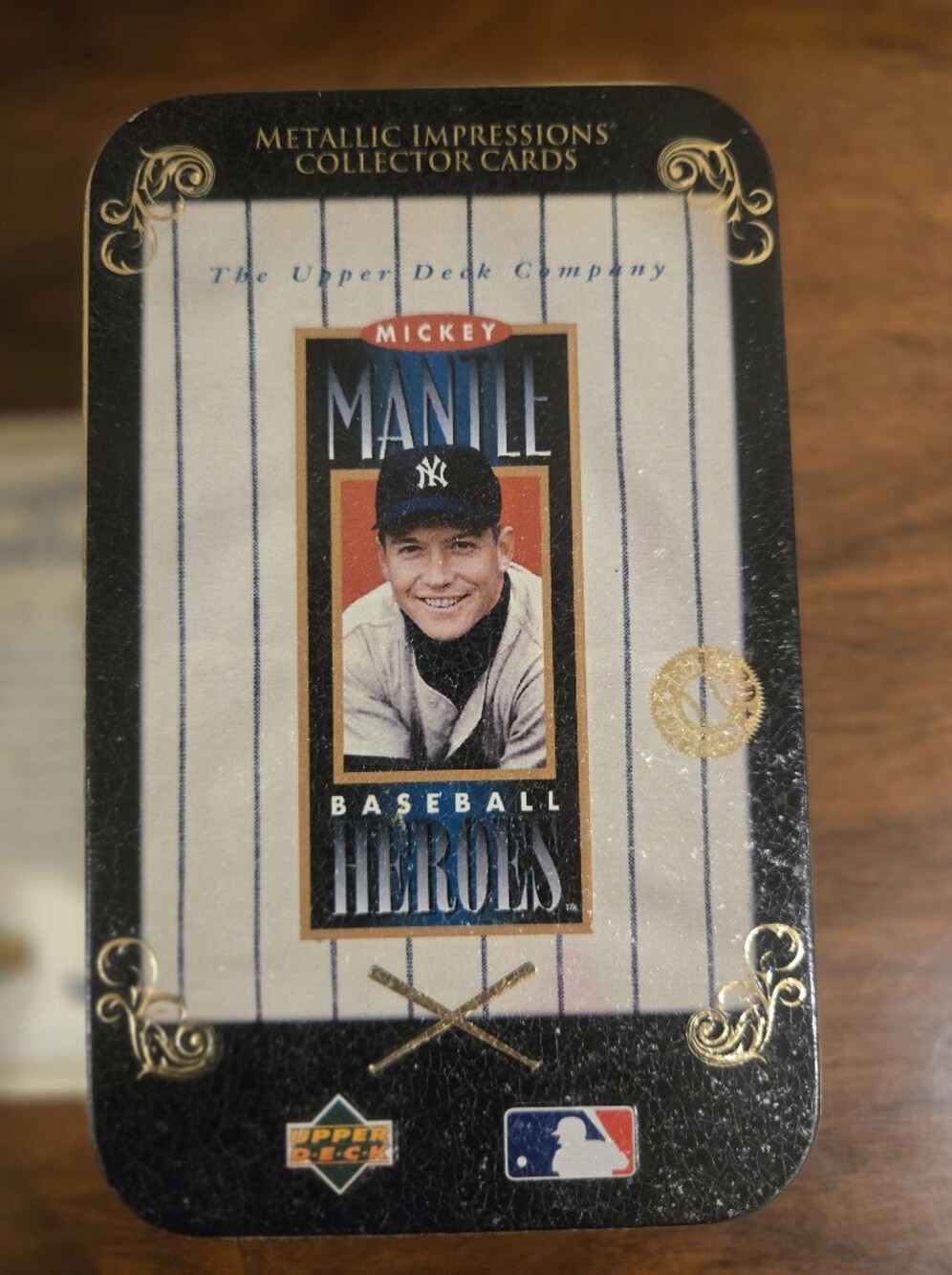 Upper Deck Metallic Impressions Collector Cards Tin Mickey Mantle Set